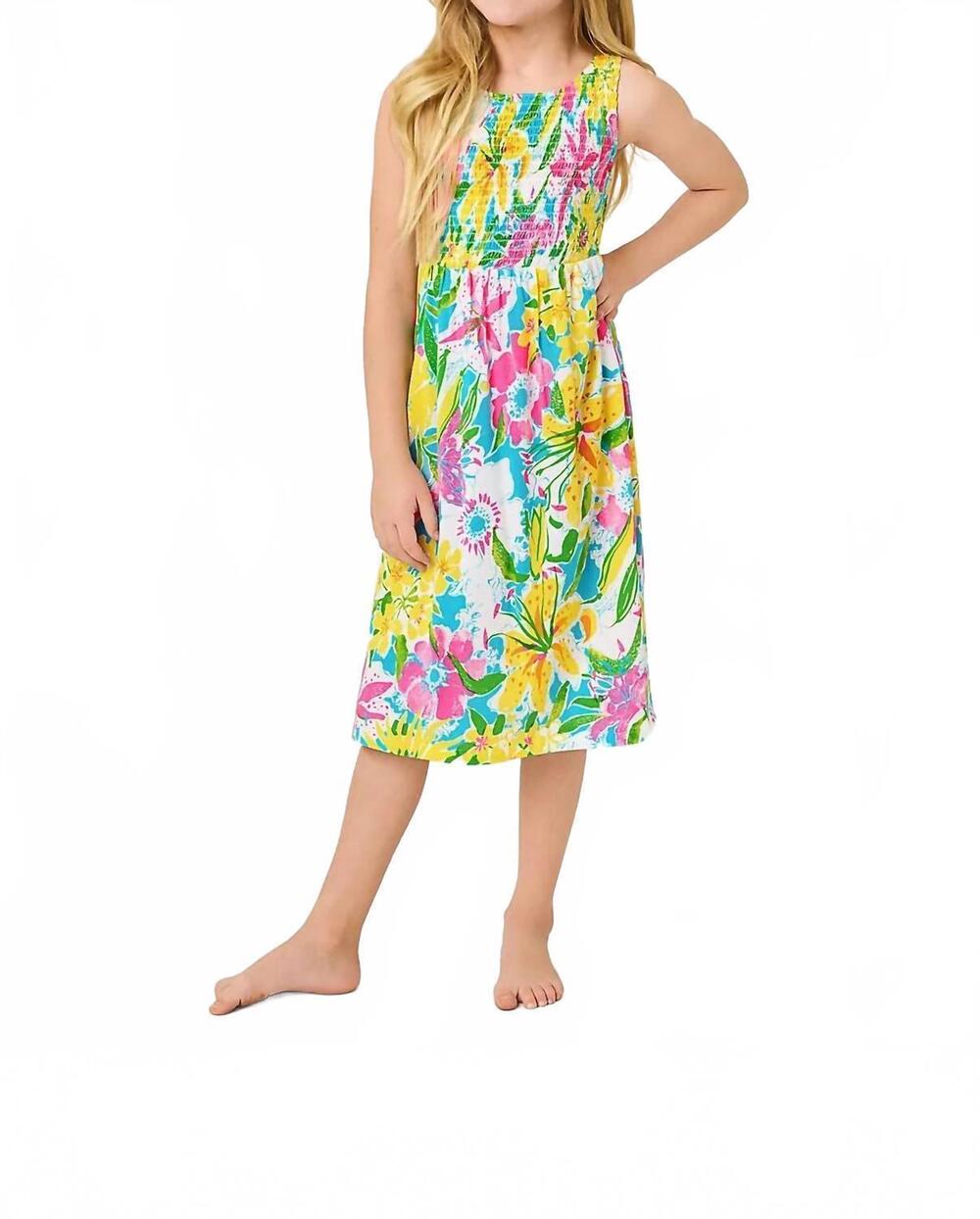 NEW LILLY PULITZER girl's mini finnley midi dress in multi lovely lilly
